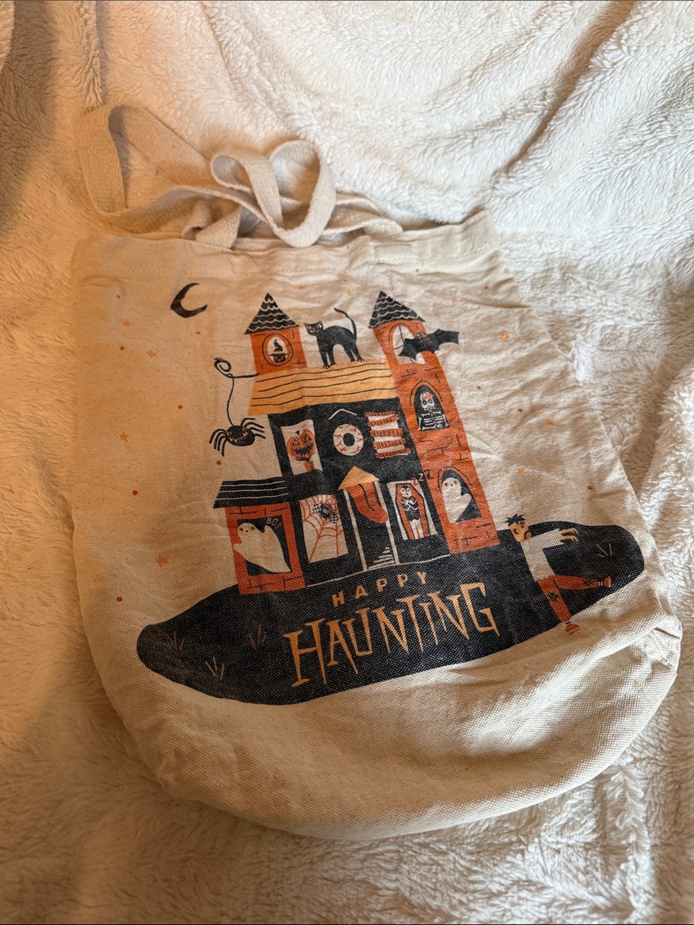 Hallmark Orange and Black 'Happy Haunting' Kids Tote